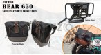 For Royal Enfield Bear 650 Canvas and Leather Pannier Bags With Saddle Stays - SPAREZO